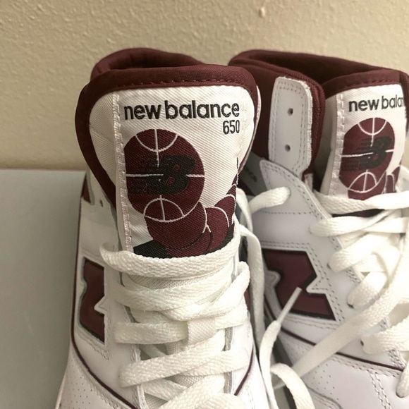 🎄🧚‍♀️ NWT New Balance 650 White High-Tops men’s activities shoes genuine leath. - Picture 2 of 8